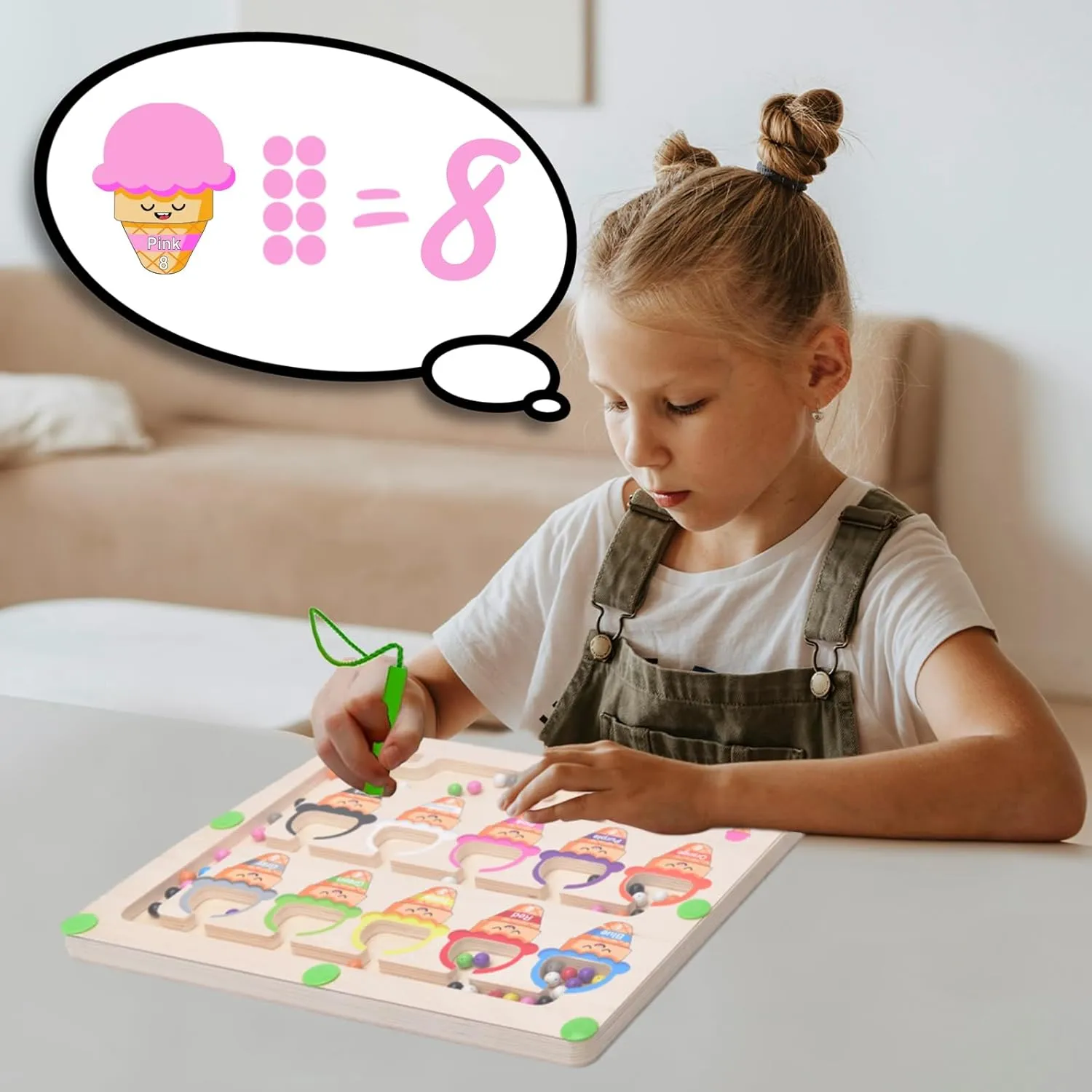 Magnetic Color and Number Maze，Montessori Toy，Toddler Fine Motor Skills Toys，Wooden Magnet Counting Puzzle Board，Learning & Educational Toys for Preschoolers Boys Girls 3 4 5 Years Old