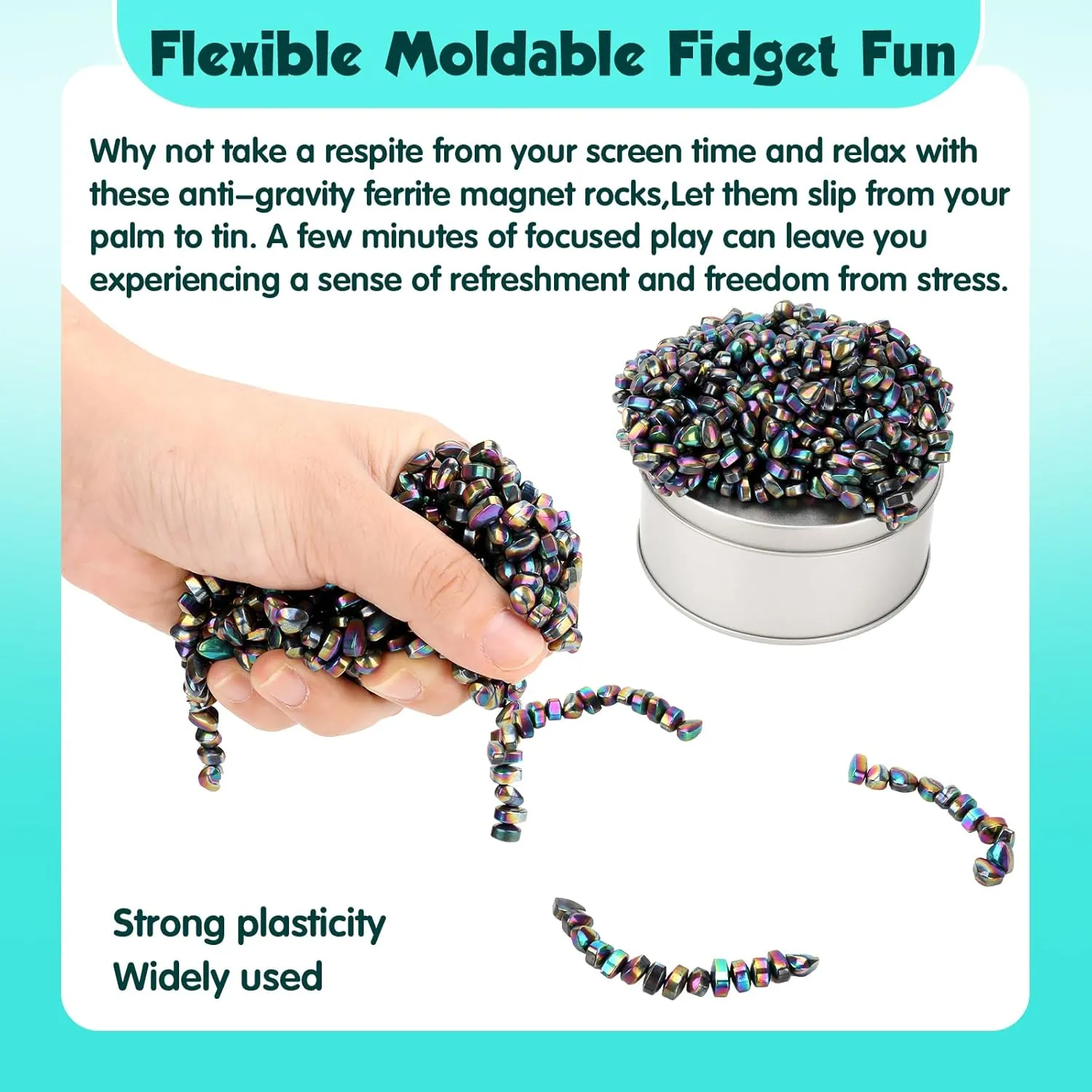 Magnetic Putty Colorful Over 1000PCS Mini Magnet Balls Ferrite Stones Magnetic Fidget Satisfying Desk Toys Fidget Putty for Adults and Desk Toys for Office