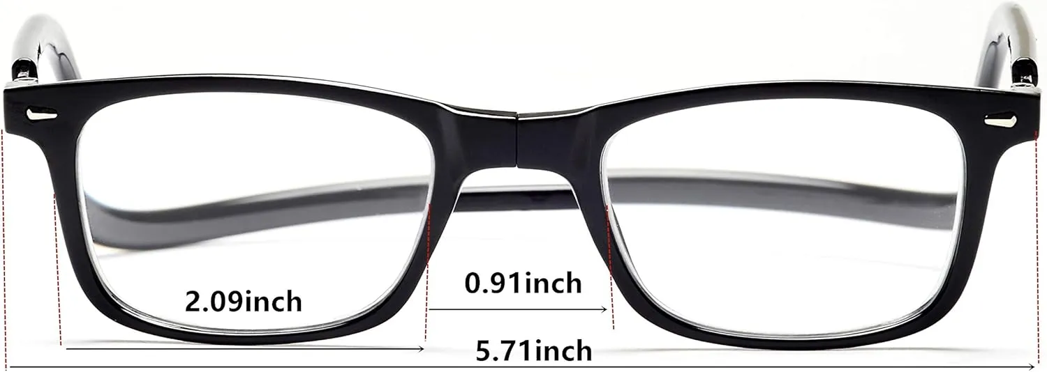 Magnetic Reading Glasses Adjustable Front Connect for Men or Women