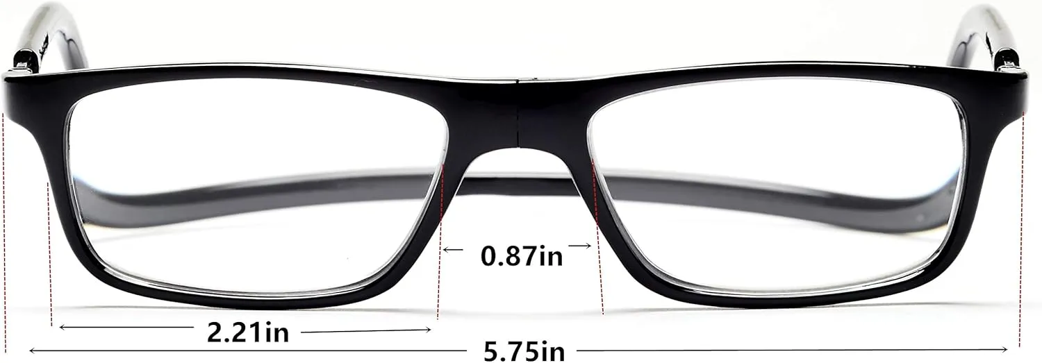 Magnetic Reading Glasses Adjustable Front Connect for Men or Women