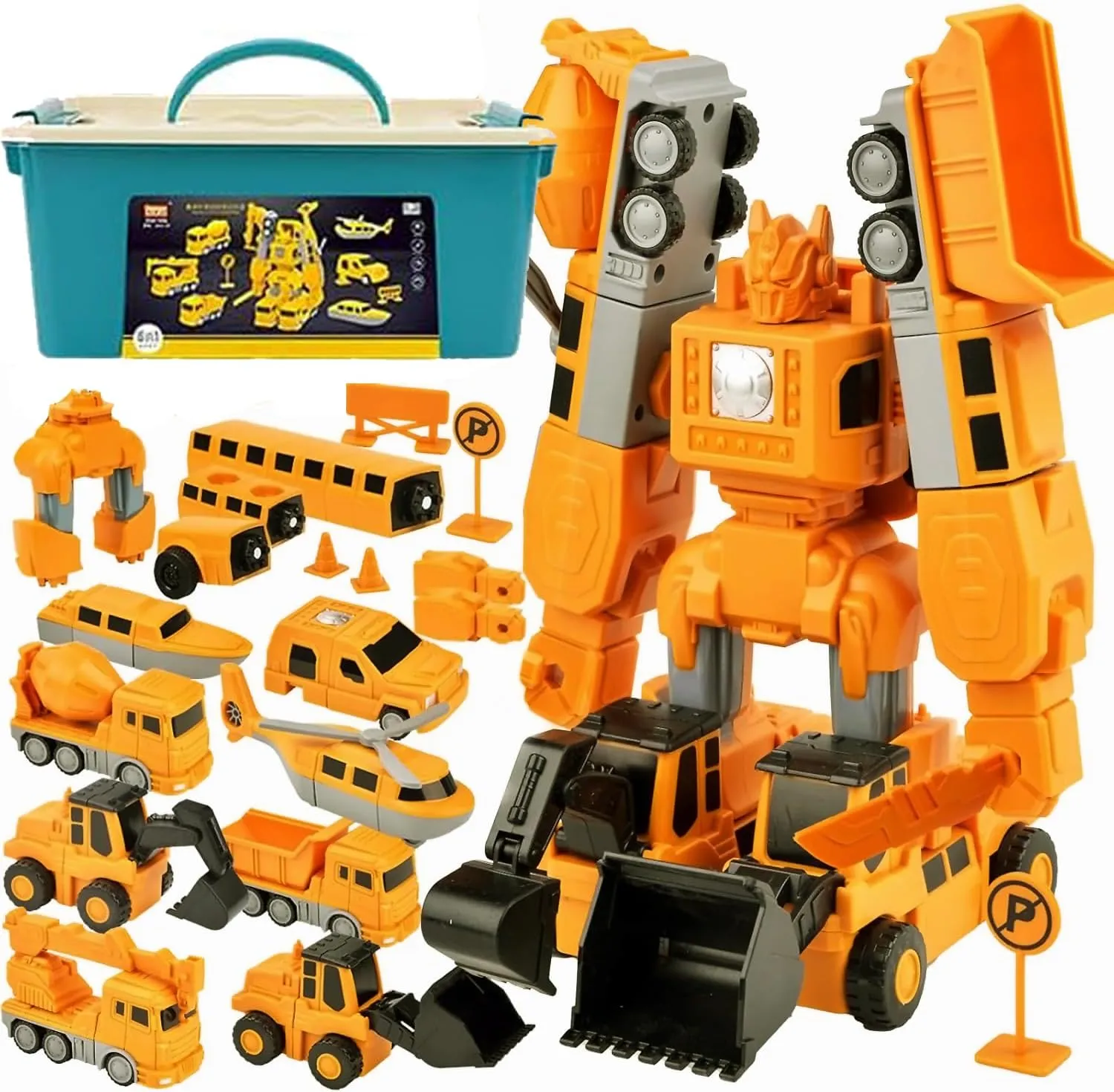 Magnetic Transform Engineering Car Assembled Toys, Cars and Trucks, Blocks Robot Outdoor Toddler, Activities for Kids Age 3-8 (Engineering Series-35 Pcs)