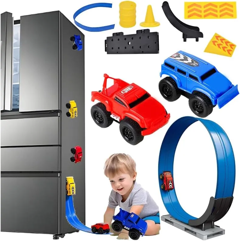 Magnetic Wall Climbing Toy Car, Anti-Gravitys Wall Climbings Car with 33.5in Orbit, Decompression Toy Car That Drive on Walls and Ceiling Inertial Magnetic Levitation for Car Toy Enthusiasts (2PCS)