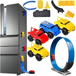 Magnetic Wall Climbing Toy Car, Anti-Gravitys Wall Climbings Car with 33.5in Orbit, Decompression Toy Car That Drive on Walls and Ceiling Inertial Magnetic Levitation for Car Toy Enthusiasts (4PCS)