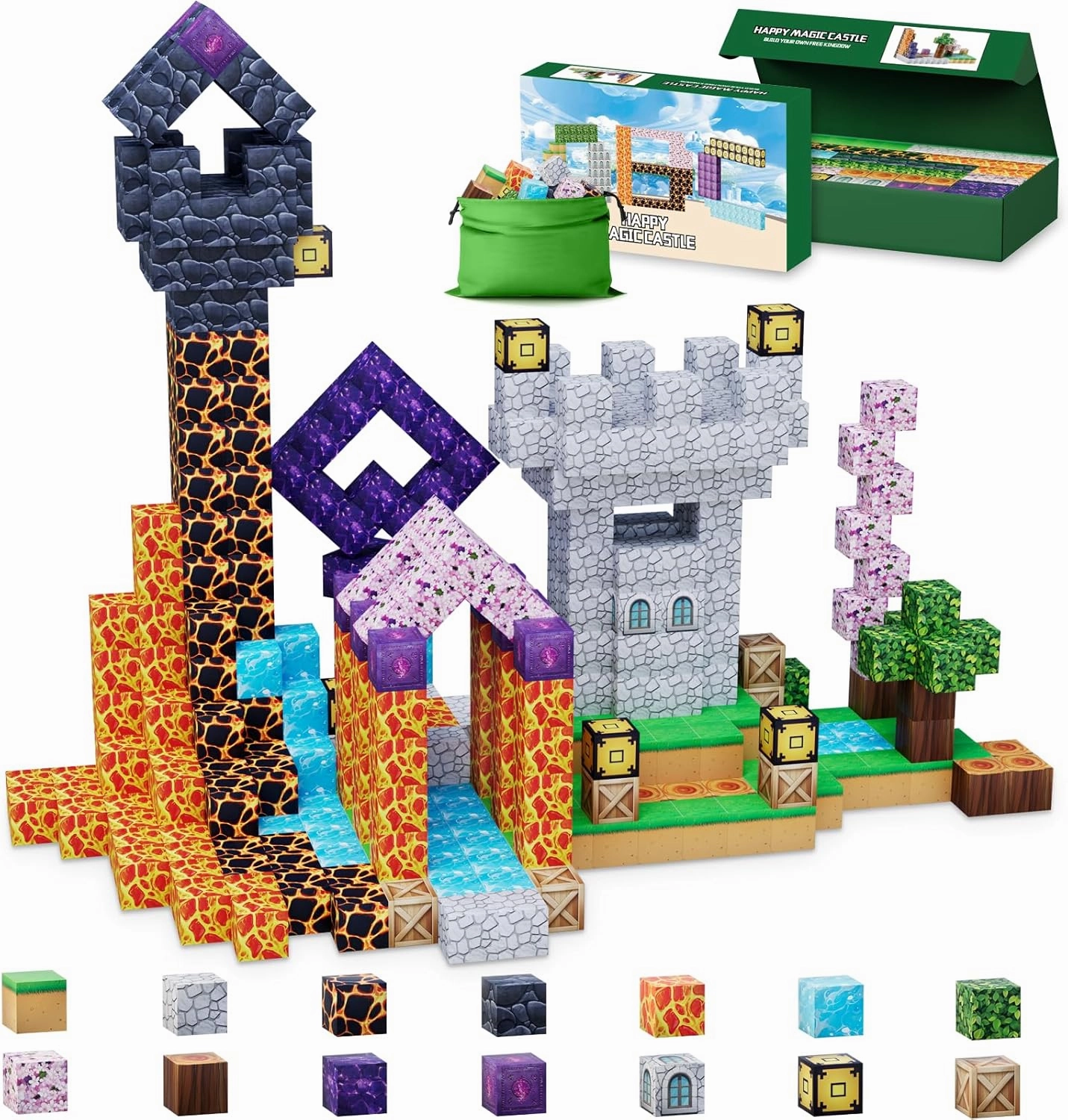 Magnetic Blocks-120 PCS Large Magnetic Building Blocks Toy for Age 3 ,STEM Montessori Sensory Toys for Kids Boys Girls 3 4 5 6 7 8 9 10, Kid's Gift for Birthday Easter Halloween