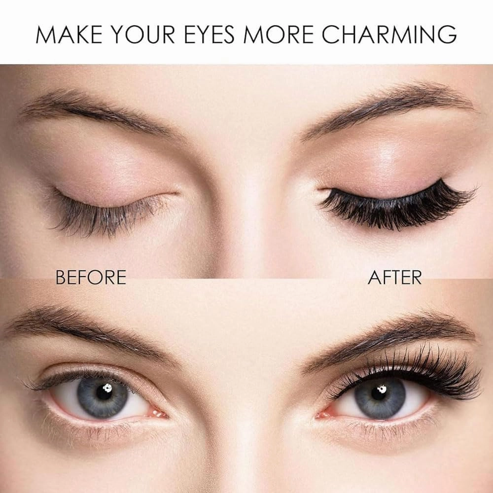 Magnetic Eyelashes Kit, Eyelashes with Applicator, No Glue Needed Reusable (Natural)