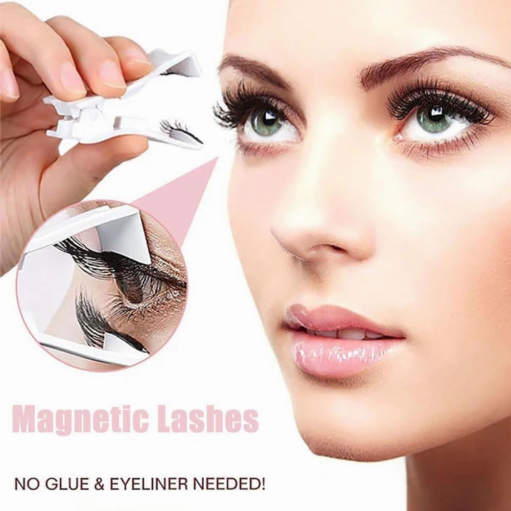Magnetic Eyelashes Kit, Eyelashes with Applicator, No Glue Needed Reusable (Natural)