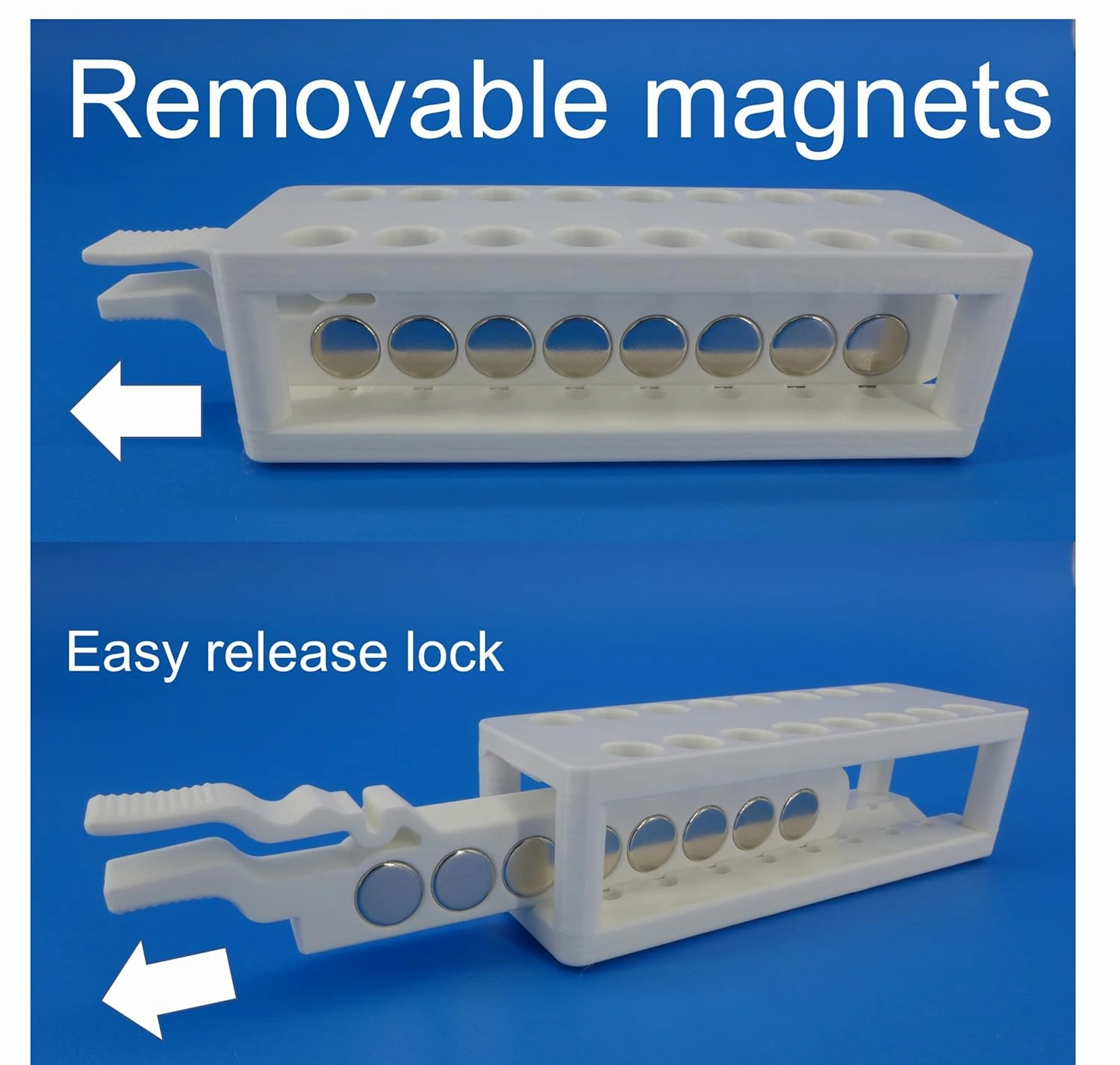 Magnetic Rack for DNA, RNA Purification; for 1.5 mL centrifuge Tubes (with Removable Magnets)
