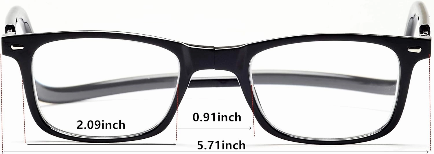 Magnetic Reading Glasses Adjustable Front Connect for Men or Women