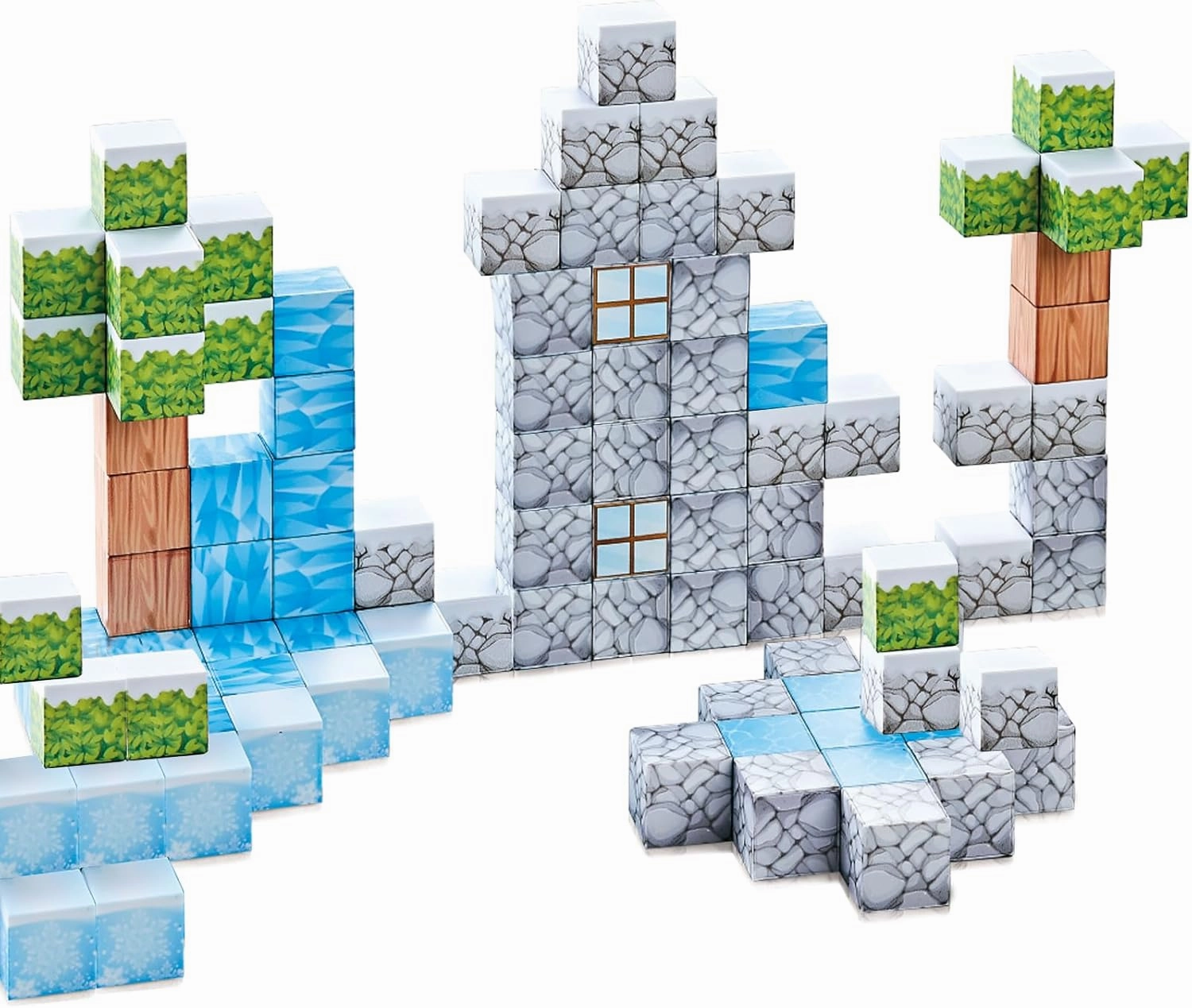 Magnetic Tiles-Build Mine Magnet World Frozen Set 3-4 ,Magnetic Blocks Sensory Toys for Age 5-7,STEM Magnets Cubes Building Toys for Halloween Christmas Birthday Gifts for Girls Boys Ages 4-8 8-12