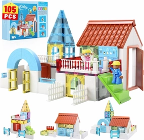 Magnetic Tiles for Kids, Magnet Building Set, Magnet Toys for 3  Year Old Boys and Girls, Colored Magnetic Tiles Building Blocks (105 PCS)