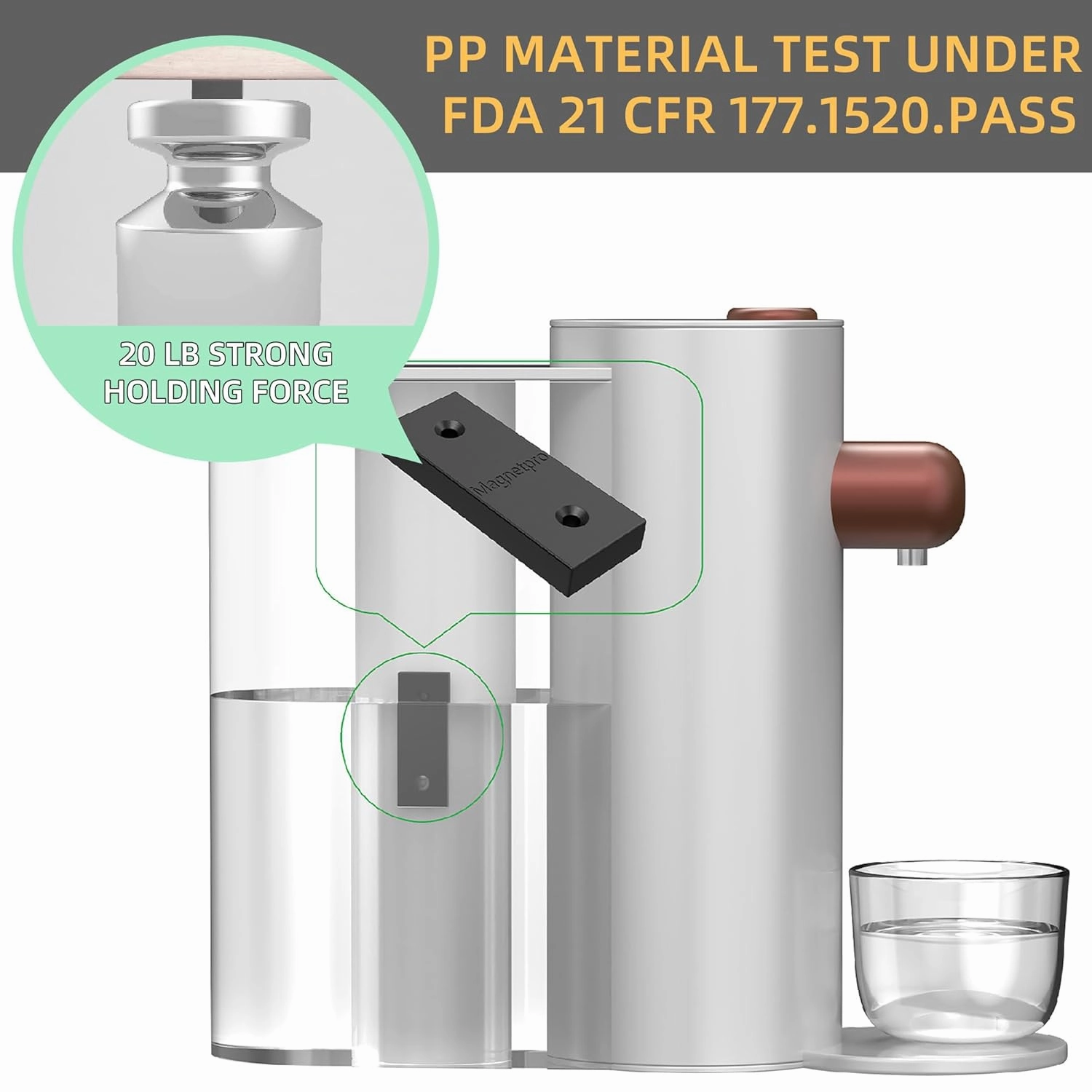Magnetpro PP Plastic Coated Magnet 20 LB Force Size 2" x 0.75" x 0.3", Food-Grade Rust-Proof Waterproof, Multi-Purpose Rectangular Magnets for Home for Outdoor (4, 20 lb Single-Sided Magnetism)