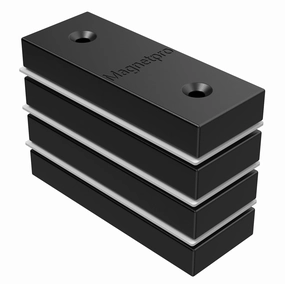 Magnetpro PP Plastic Coated Magnet 20 LB Force Size 2" x 0.75" x 0.3", Food-Grade Rust-Proof Waterproof, Multi-Purpose Rectangular Magnets for Home for Outdoor (4, 20 lb Single-Sided Magnetism)