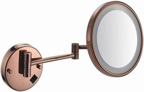 Makeup Mirror Bathroom Shaving Mirror Wall Mounted 8 Inch USB Charge Makeup Mirror with LED Lights and 3X Magnification Single Side Round Vanity Mirro