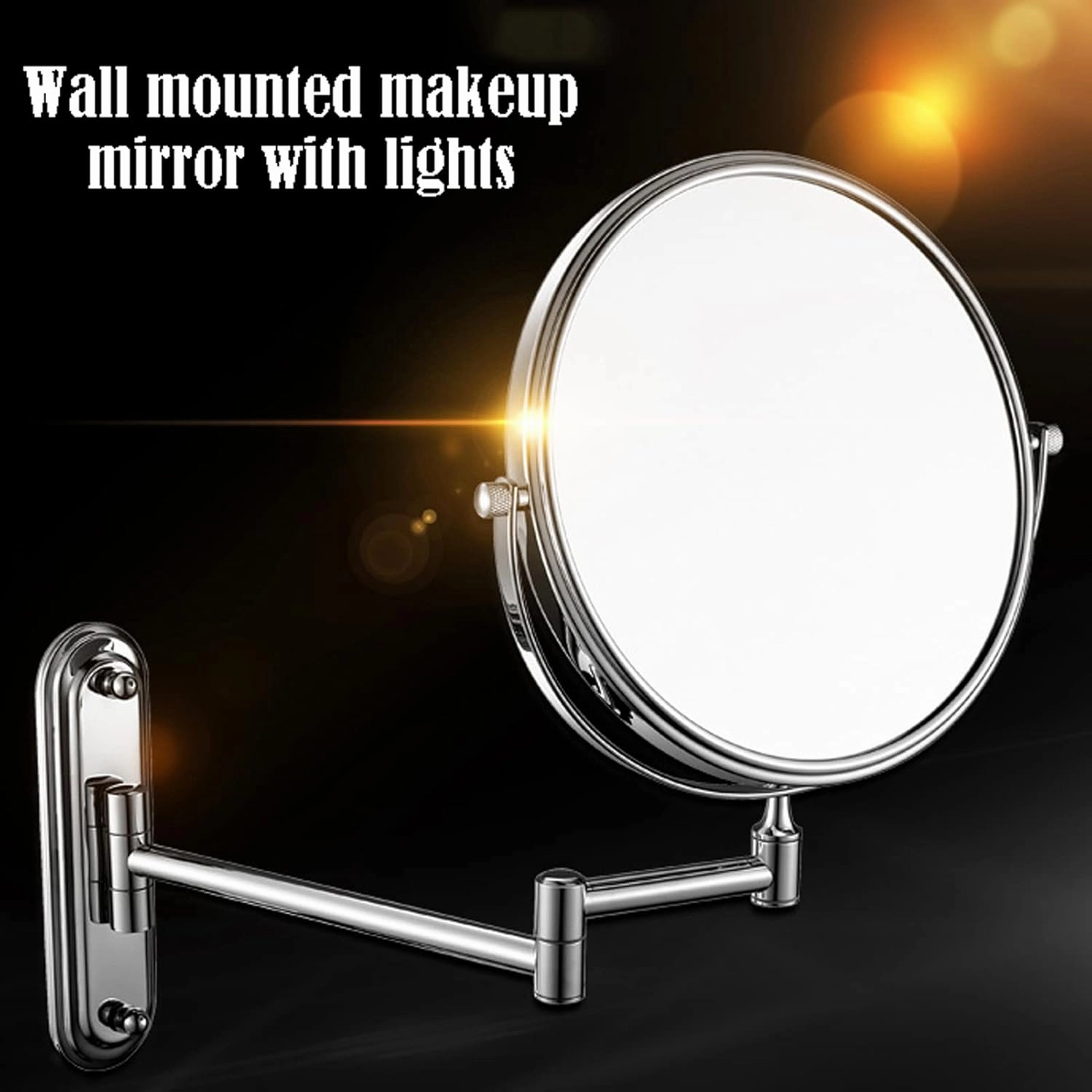 Makeup Mirror Magnification Wall Mounted, Vanity Mirror for Bedroom, Portable Cosmetic Mirror, 360 Degree Swivel Rechargeable Detachable, for Bedroom or Bathroom