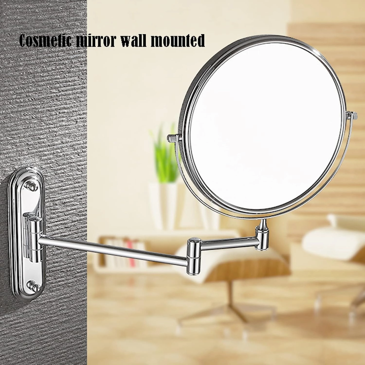Makeup Mirror Magnification Wall Mounted, Vanity Mirror for Bedroom, Portable Cosmetic Mirror, 360 Degree Swivel Rechargeable Detachable, for Bedroom or Bathroom