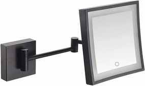 Makeup Mirror Vanity Mirror Vanity Mirrors,Square Touch LED Single-Sided Makeup Mirror with Light Folding Extension Mirror Bathroom Wall-Mounted Magnifying Beauty Mirror Cosmetic Mirror ( Color : B ,