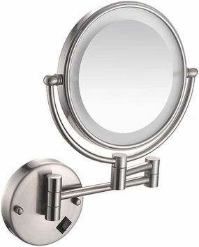 Makeup Vanity Mirror with Lights, Two-Sided Wall Mounted Beauty Mirror 3X Magnification Bathroom Mirror Extendable Cosmetic Mirror Hardwired connectio