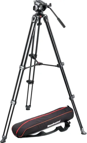 Manfrotto MVK500AM Lightweight Fluid Video System with Twin Legs and Middle Spreader (Black)