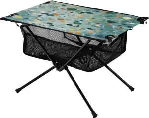 Marble Texture Portable Folding Camping Table, Compact Lightweight Beach Table with Carrying Bag for Outdoor Picnics, BBQs, Camp