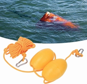 Marine Floating Ball , Eva Foam Kayak Buoy Leash Rope Fine Workmanship for Fishing Anchors System Bright Colors Obvious Signs Fishing Marker Buoys Swim Buoy Anchor(Double Ball Yellow Rope Set)