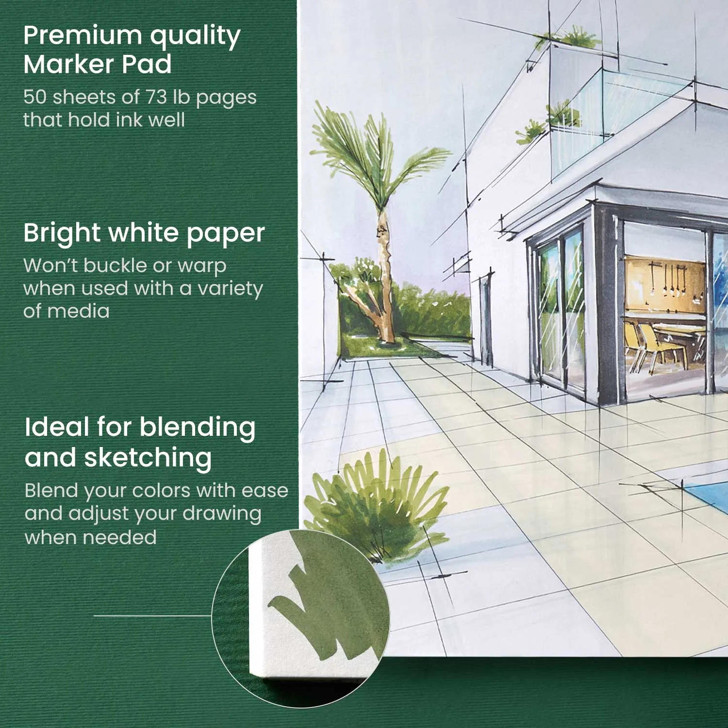 Marker Paper Pad, 22.9cm x 30.5cm, 50 Sheets