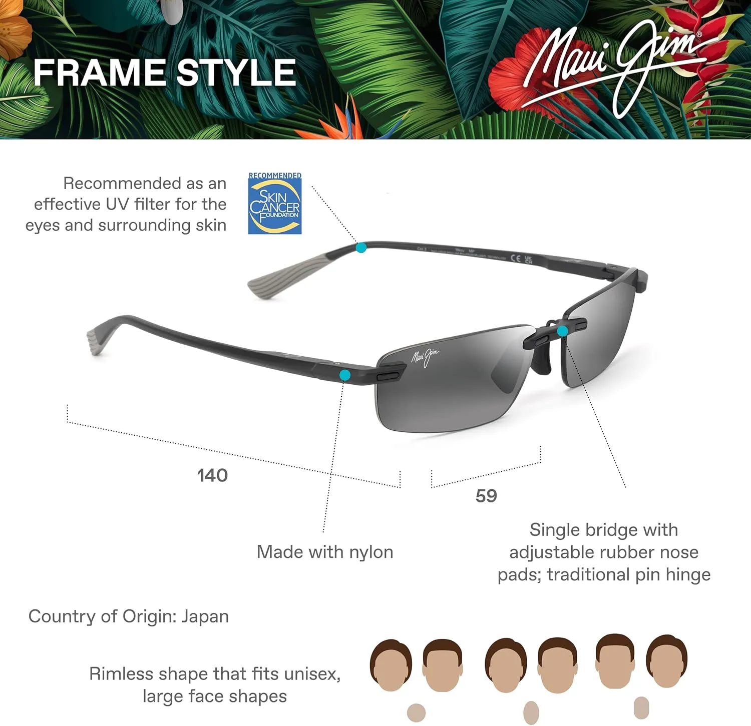 Maui Jim Ilikou Rectangular Sunglasses