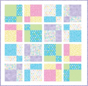 Maywood Studio Playtime Flannel Two by Two: Pink Quilt Kit