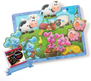 Melissa & Doug Musical Farm: Wooden Sound Puzzle Bundle with 1 Theme Compatible M&D Scratch Fun Mini-Pad (33009)