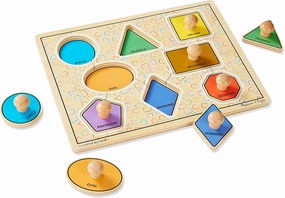 Melissa & Doug Deluxe Jumbo Knob Wooden Puzzle - Geometric Shapes (8 pcs)