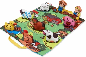 Melissa & Doug Take-Along Farm Baby and Toddler Play Mat (19.25 x 14.5 inches) With 9 Animals - Folds To Be Convenient Storage Bag for Travel