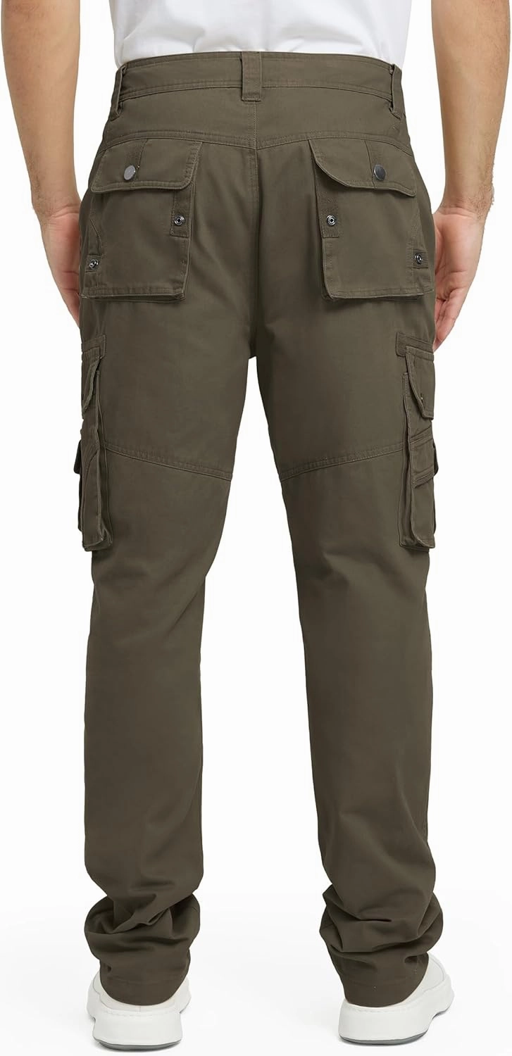 Men's Cargo Pants with 8 Pockets Ripstop Cotton Cargo Pants for Men Hiking Camping Fishing Running
