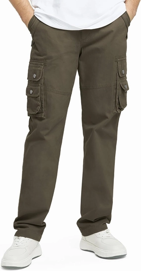 Men's Cargo Pants with 8 Pockets Ripstop Cotton Cargo Pants for Men Hiking Camping Fishing Running