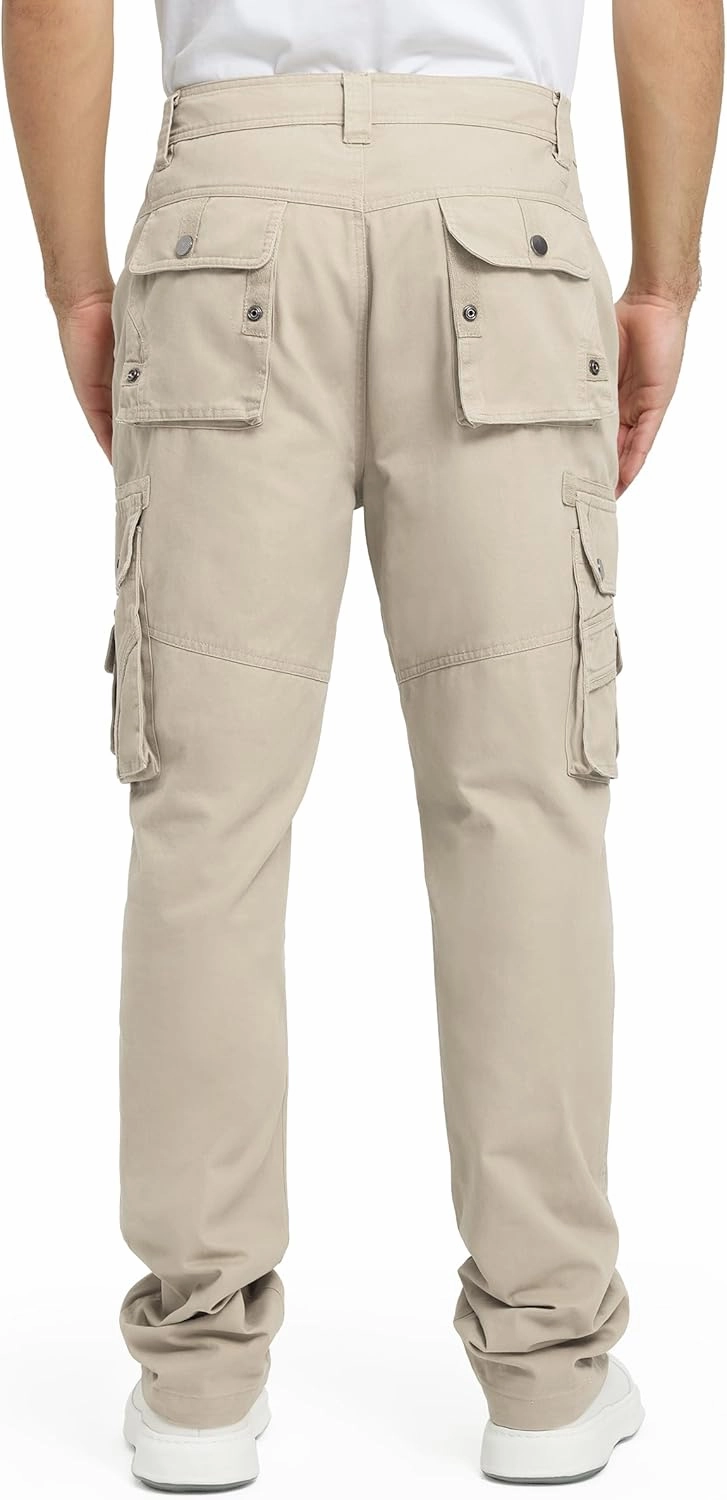 Men's Cargo Pants with 8 Pockets Ripstop Cotton Cargo Pants for Men Hiking Camping Fishing Running