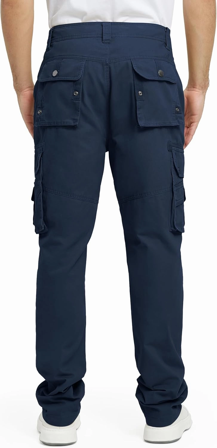 Men's Cargo Pants with 8 Pockets Ripstop Cotton Cargo Pants for Men Hiking Camping Fishing Running