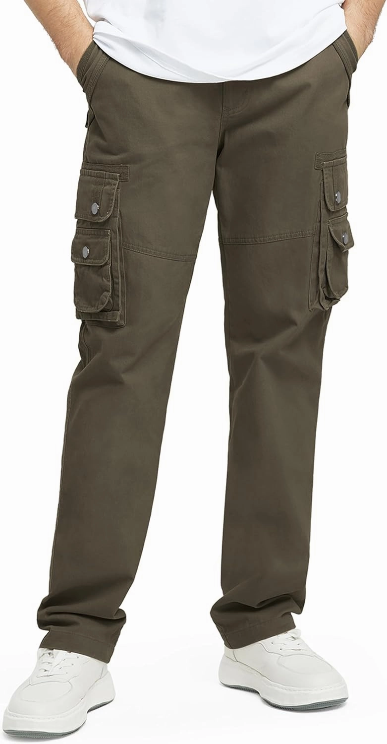 Men's Cargo Pants with 8 Pockets Ripstop Cotton Cargo Pants for Men Hiking Camping Fishing Running