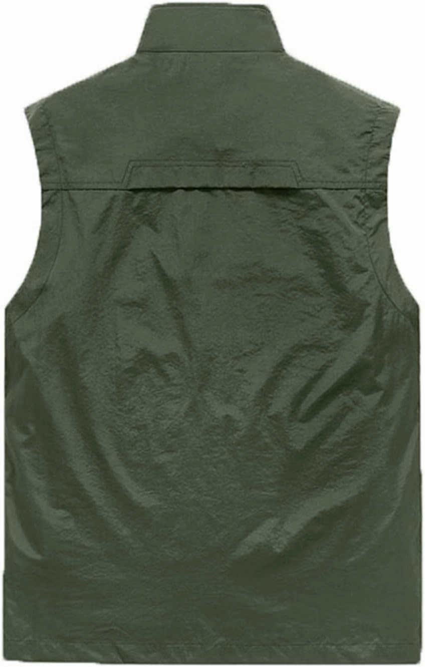 Men's Fall Utility Vest Multi Pockets Sleeveless Jacket Lightweight Outdoor Work Cargo Vest for Fishing Travel Photo