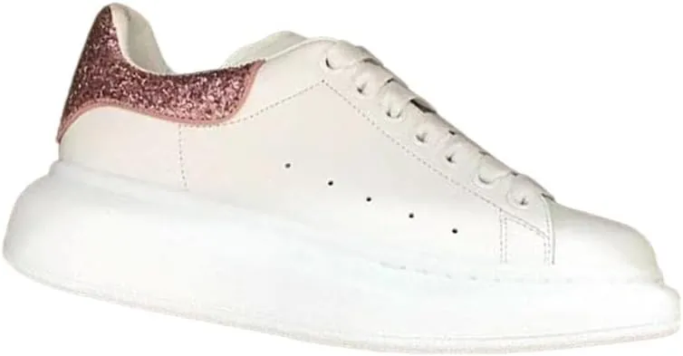 Mengchengying Women’s Clatform Platform Shoes with Low-Top Lace-Up
