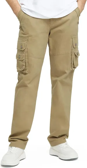 Men's Cargo Pants with 8 Pockets Ripstop Cotton Cargo Pants for Men Hiking Camping Fishing Running
