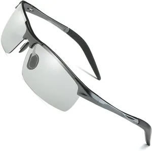 Men's Photochromic Polarized UV400 Sunglasses for Outdoor Fishing Golf Beach Baseball Sports