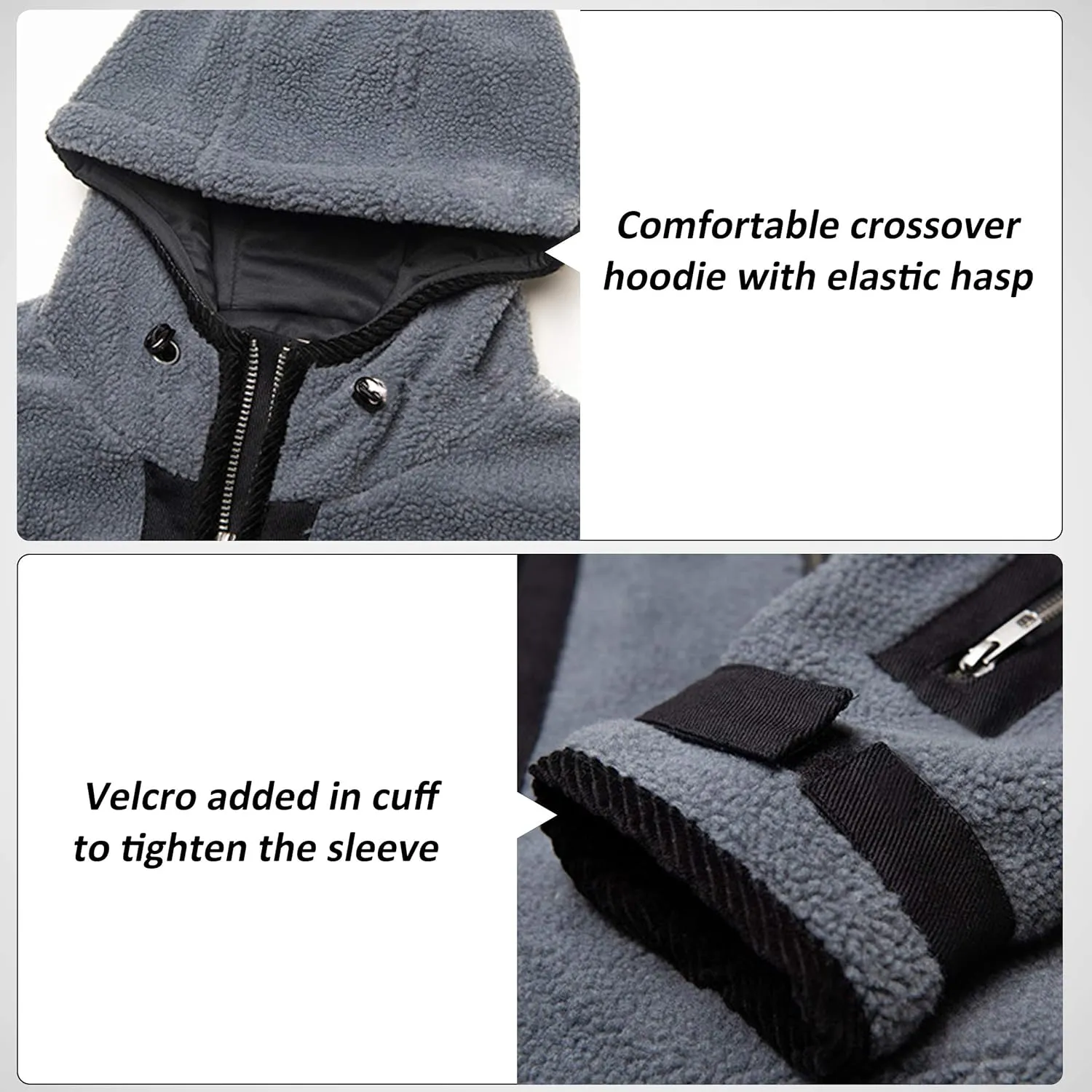 Men's Winter Zip Up Hoodie Fleece Sweatshirt Warm Thick Heavyweight Coats