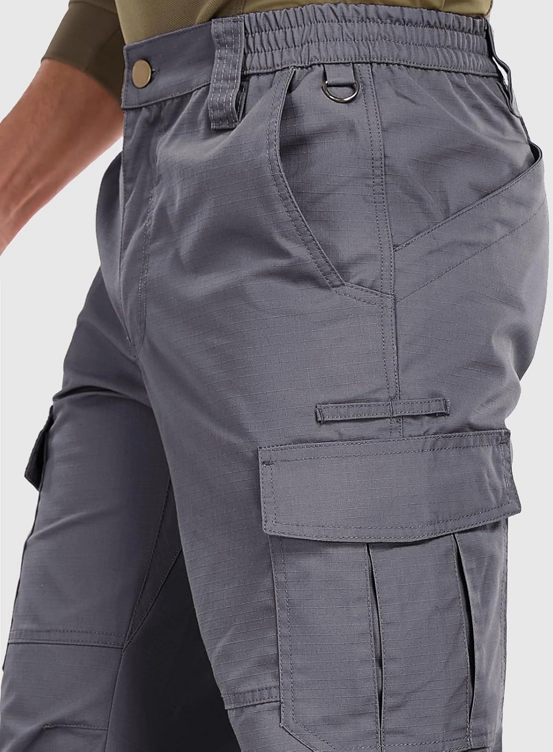 Mens Cargo Work Pants Durable Ripstop Tactical Pants with 7 Pockets Outdoor Water Resistant Hiking Woking Construction Pants