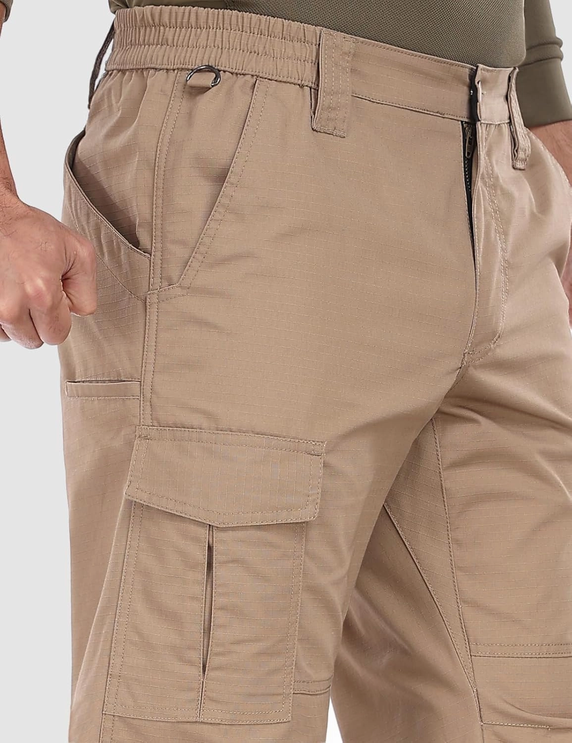 Mens Cargo Work Pants Durable Ripstop Tactical Pants with 7 Pockets Outdoor Water Resistant Hiking Woking Construction Pants