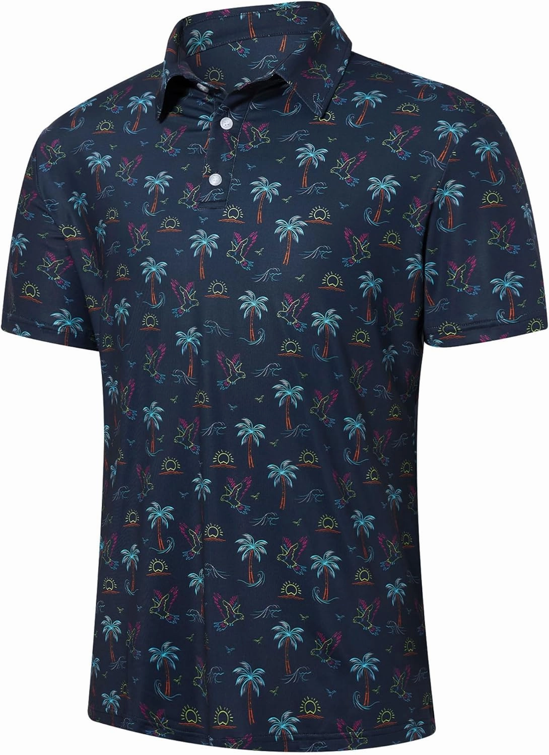 Mens Polo Golf Shirts Funny Graphics Shorts Sleeve Button Shirts