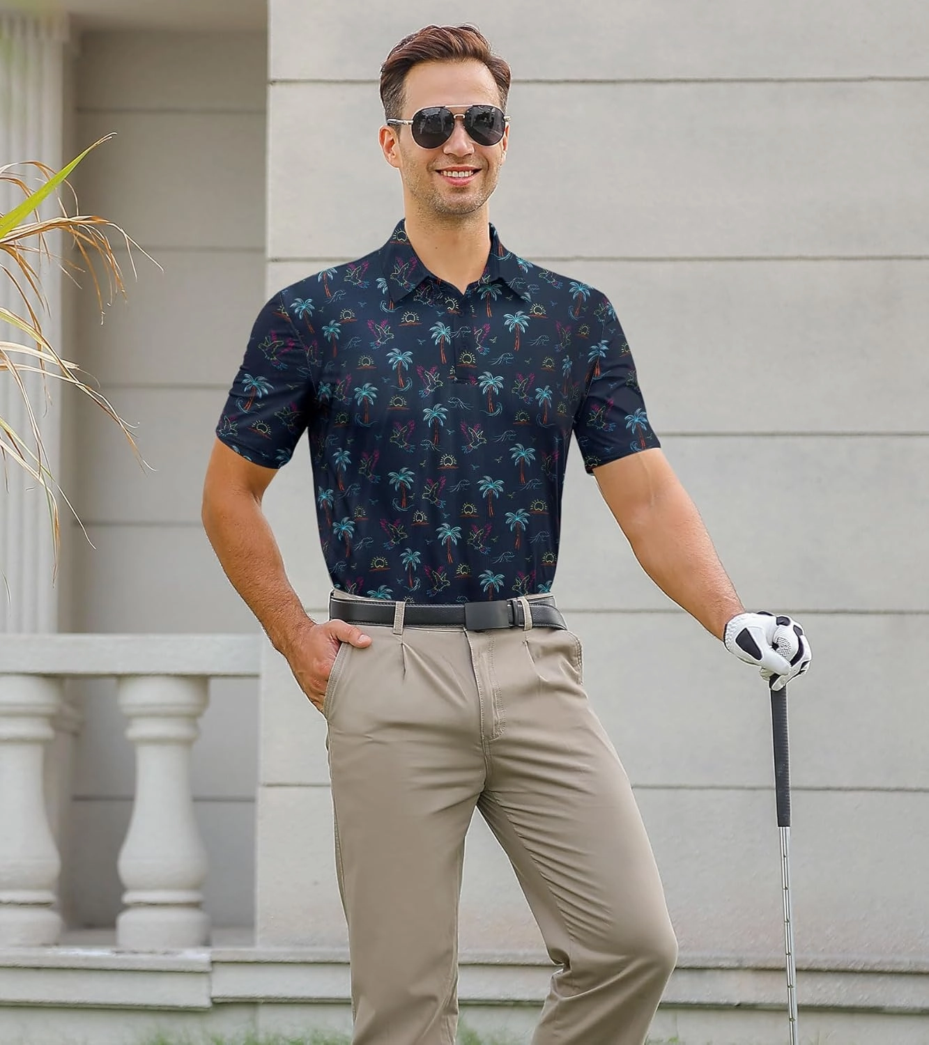 Mens Polo Golf Shirts Funny Graphics Shorts Sleeve Button Shirts