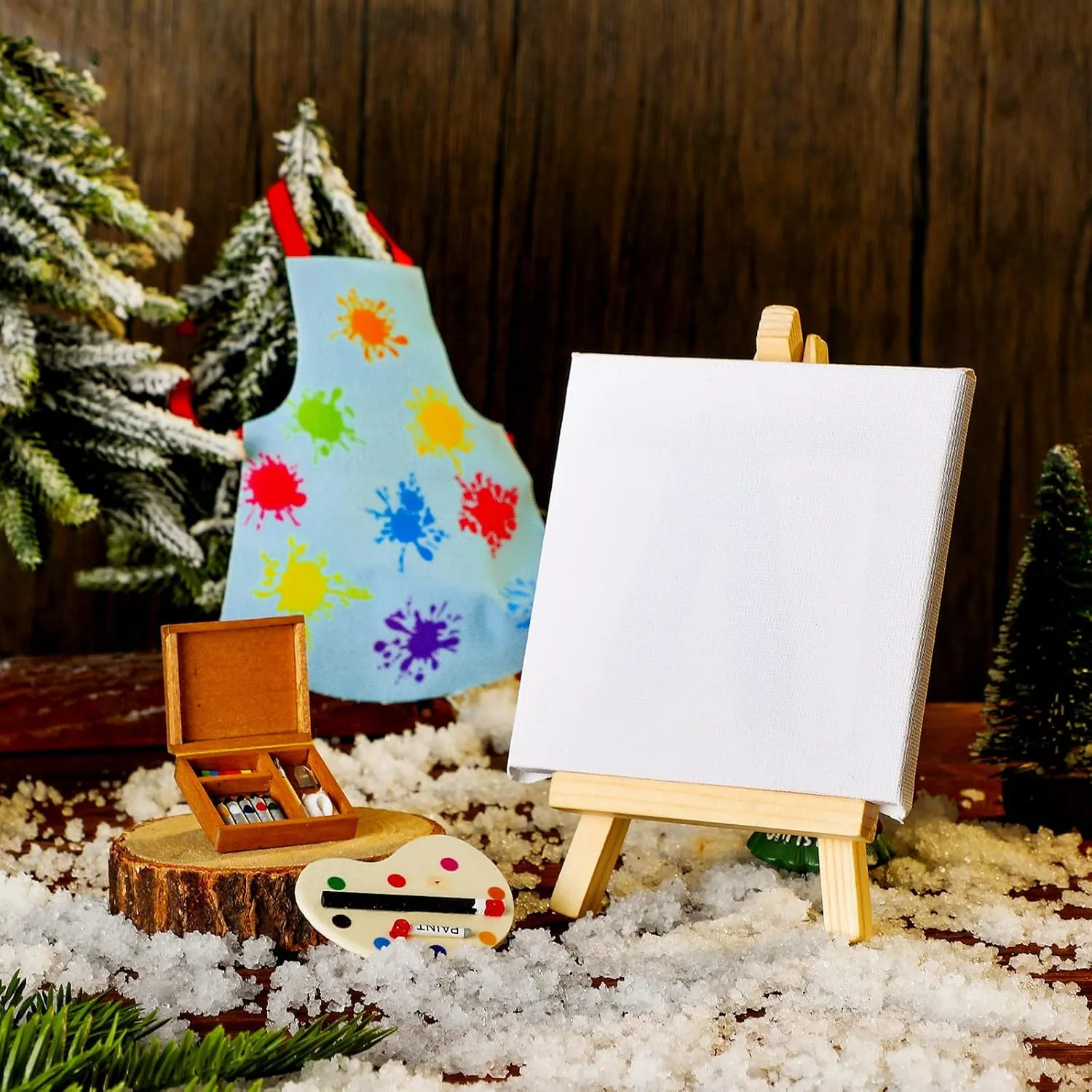 Meooeck 6 Pieces Christmas Accessories Set Including 2 Holiday Clothes Outfit, and 4 Novelty Toy Accessories for Kid(Painting)