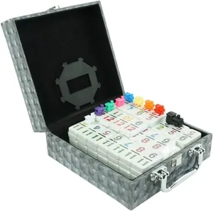 Mexican Train Number Dominoes Set Double 12 Dominoes 91 Tiles Games with Leather Box, Number Dominoes Set for Kids Adults and Family…