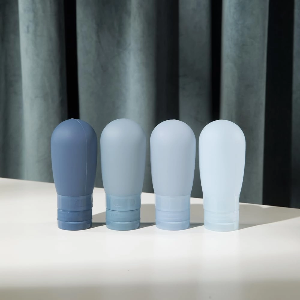 MIAMICA Silicone Bottle Set - Clear/Blue