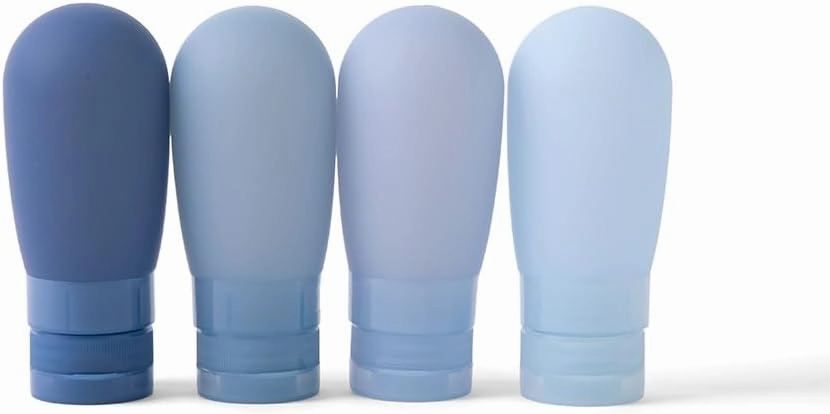 MIAMICA Silicone Bottle Set - Clear/Blue