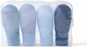 MIAMICA Silicone Bottle Set - Clear/Blue