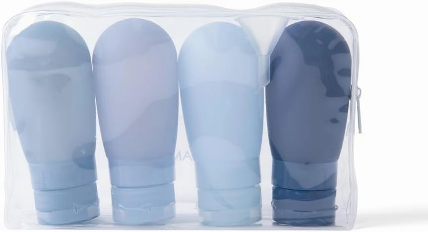 MIAMICA Silicone Bottle Set - Clear/Blue